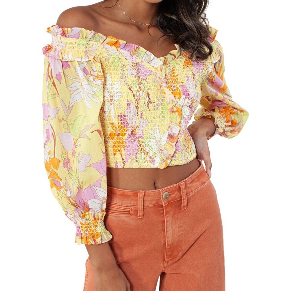 NWT Hale Bob Smocked Top Size L
